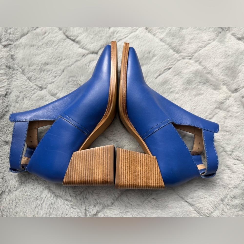 Free People Brady Blue Leather Ankle Boots Size 37 - Picture 16 of 16